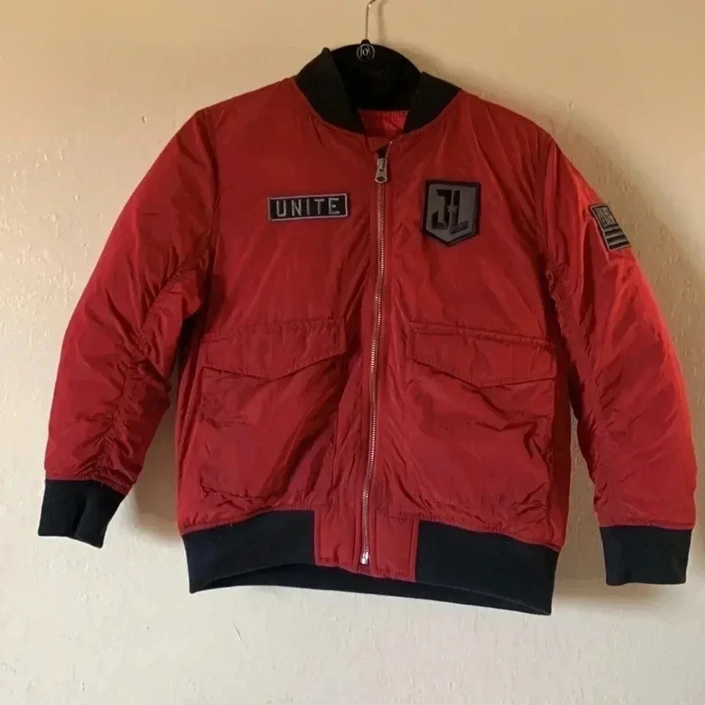 Gap NWT GapKids DC Justice League flight jacket, Red Size Medium